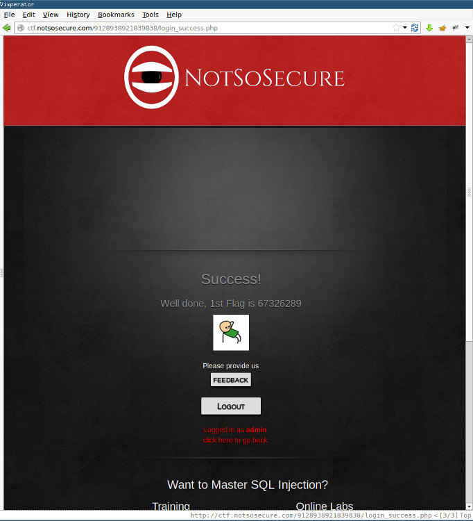 NotSoSecure's 2nd SQLiLab CTF writeup /images/201404_notsosecure_admin.jpg